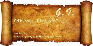 Gévay Ildikó névjegykártya