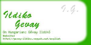 ildiko gevay business card