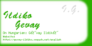 ildiko gevay business card
